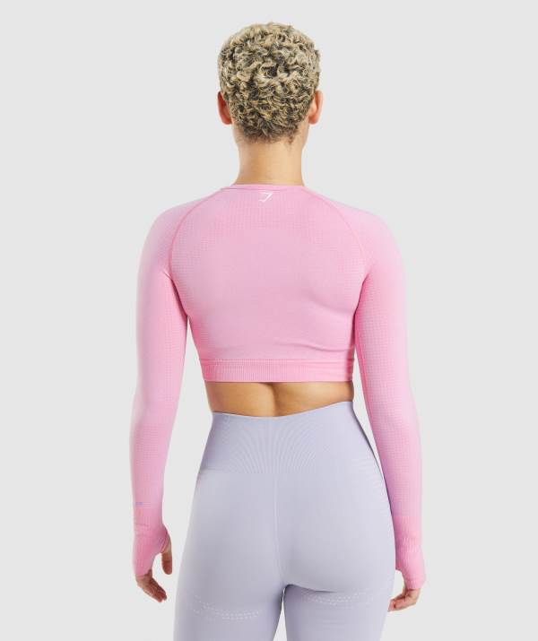 Damske Crop Top Gymshark Vital Seamless 2.0 Ruzove | UE6902543